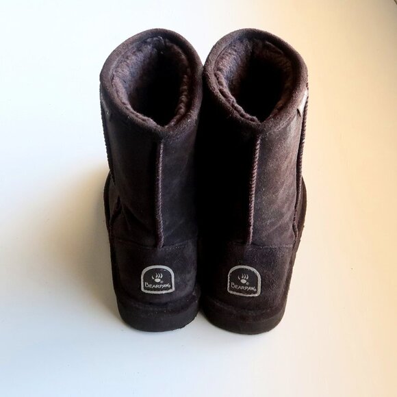 NEW Bearpaw Dorado Brown Suede & Wool Unisex Winter / Snow Boots Size 6 - Picture 3 of 15